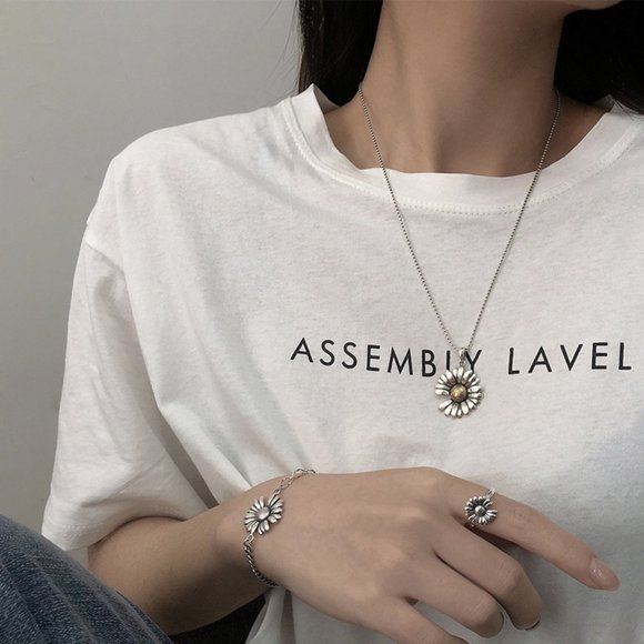 NEW Silver Vintage Flower Thai Silver Necklace - Picture 6 of 6